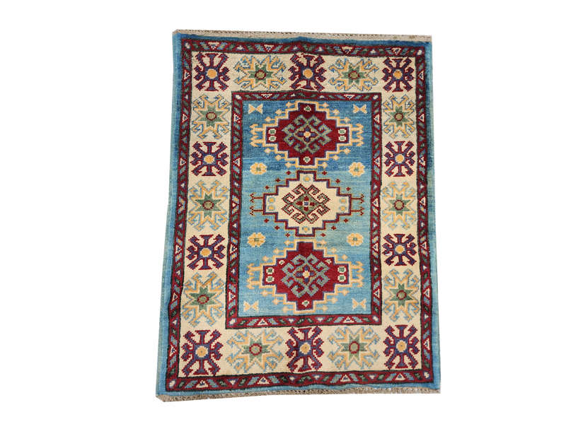 Gorgeous Afghan Handmade Kazaq Carpet 89 X 62cm
