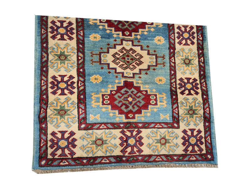 Gorgeous Afghan Handmade Kazaq Carpet 89 X 62cm