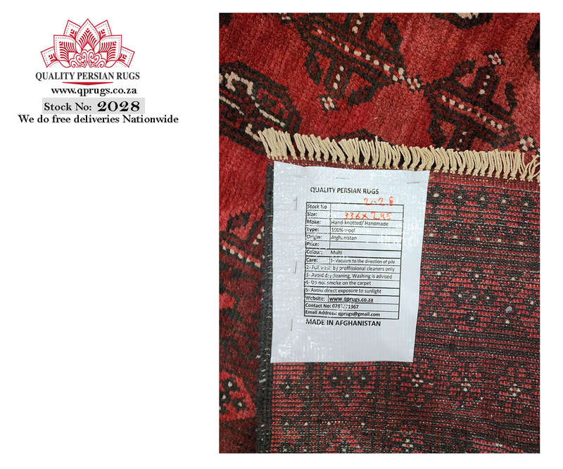 Red Afghan Carpet 336x245cm