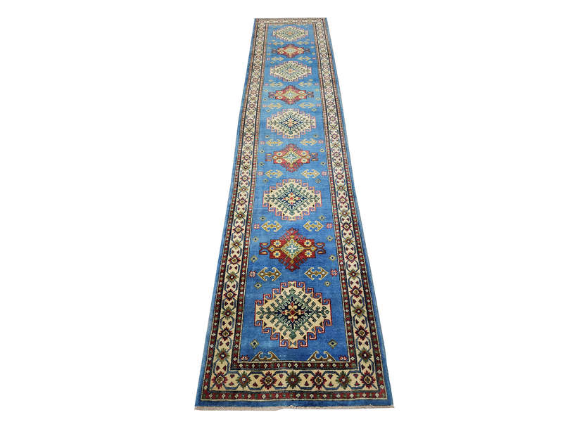 Gorgeous Afghan Handmade Kazaq Carpet 373 X 83cm