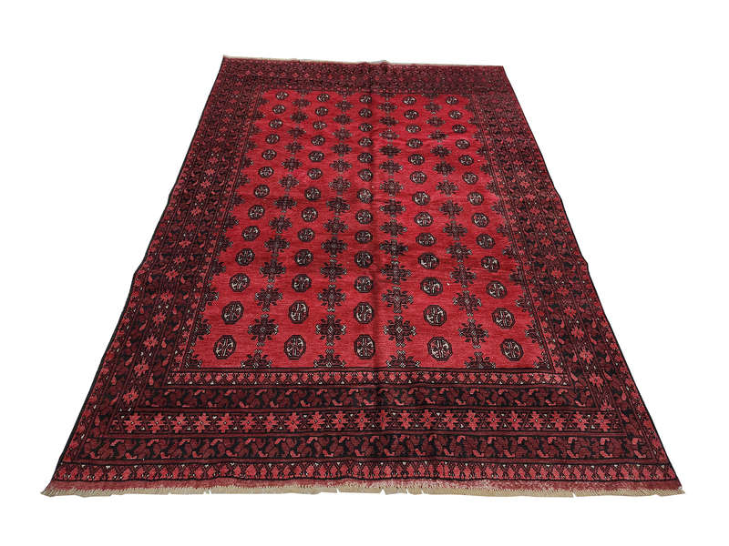 Beautiful Red Afghan Carpet 284 x 198 CM