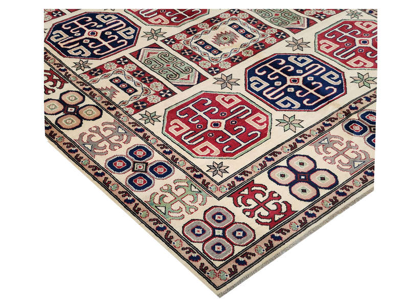 Fine Afghan Handmade Kazaq Carpet 302 x 203 cm