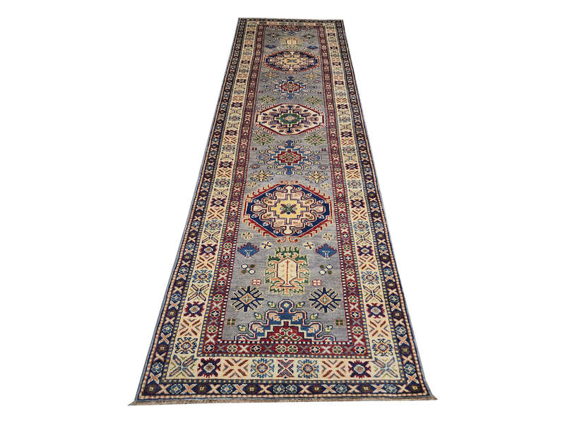 Fine Afghan Handmade Kazaq Carpet 346 x 82cm