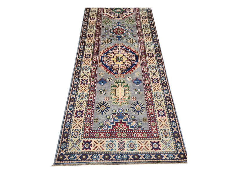 Fine Afghan Handmade Kazaq Carpet 346 x 82cm