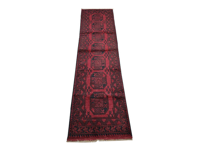 Elephant foot design Afghan Runner 289 x 75 CM