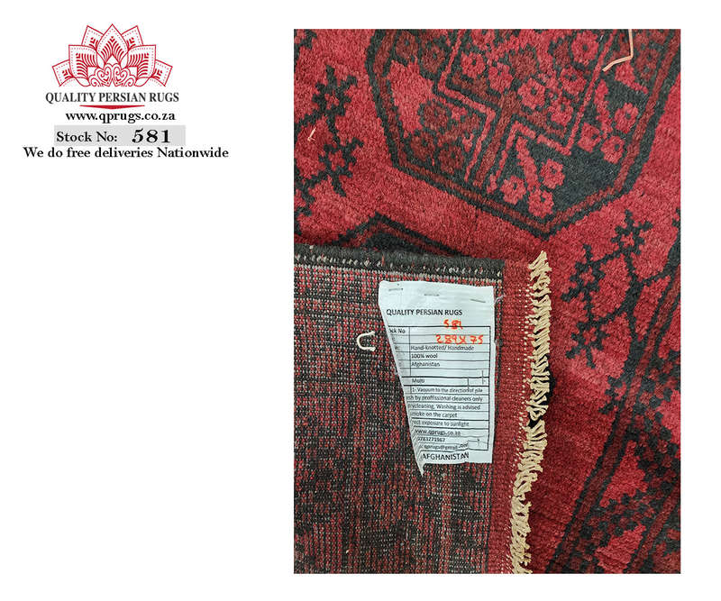 Elephant foot design Afghan Runner 289 x 75 CM