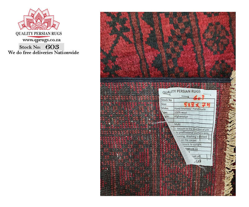 Stunning Red Afghan Carpet 578 x 74 CM