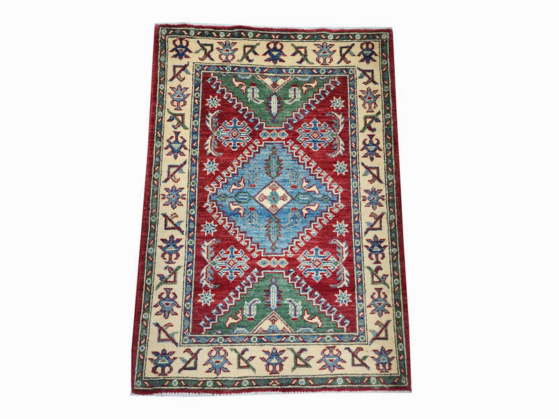 Fine Afghan Handmade Kazaq Carpet 127 x 83 cm