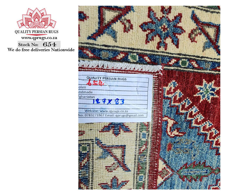 Fine Afghan Handmade Kazaq Carpet 127 x 83 cm