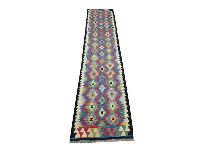 Gorgeous Afghan Handmade Choubi kilim 408 x 81 CM