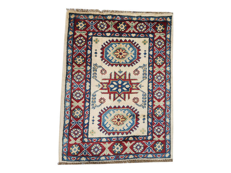 Fine Afghan Handmade Kazaq Carpet 89 x 64 cm
