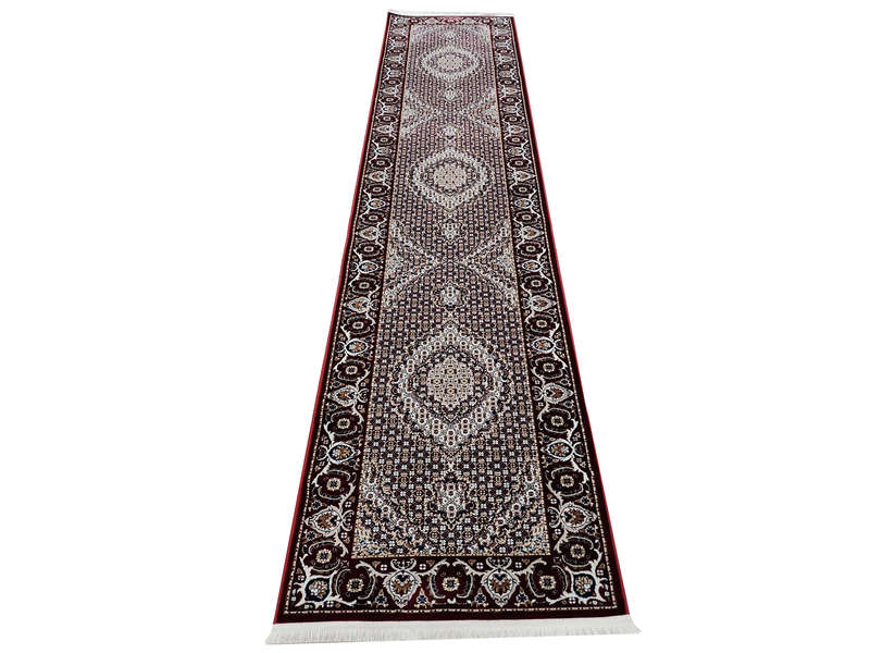 Beautiful Red Tabriz Design machine made 400x80cm