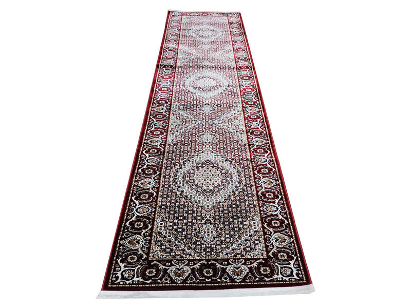 Beautiful Red Tabriz Design machine made 400x80cm