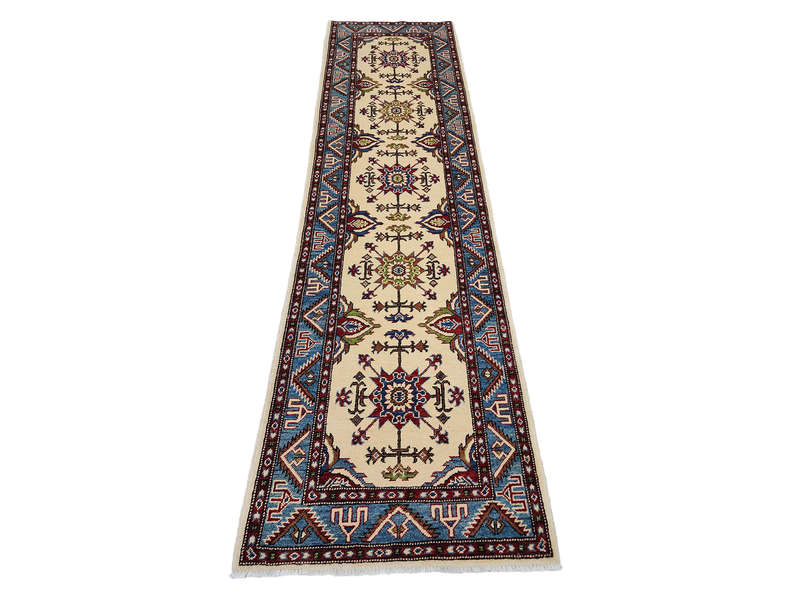 Fine Afghan Handmade Kazaq Carpet 299 x 83 CM