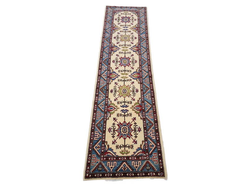 Fine Afghan Handmade Kazaq Carpet 299 x 83 CM