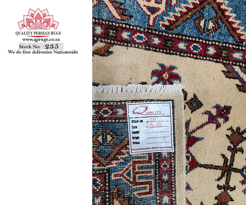 Fine Afghan Handmade Kazaq Carpet 299 x 83 CM