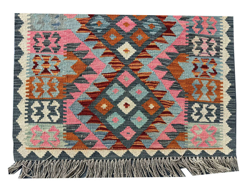 Stunning Pinkish Afghan Choubi Kilim 108 x 85 CM