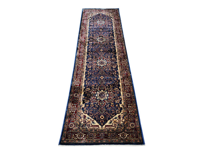 Fine Navy Kazac Carpet Runner 300 X 80 CM