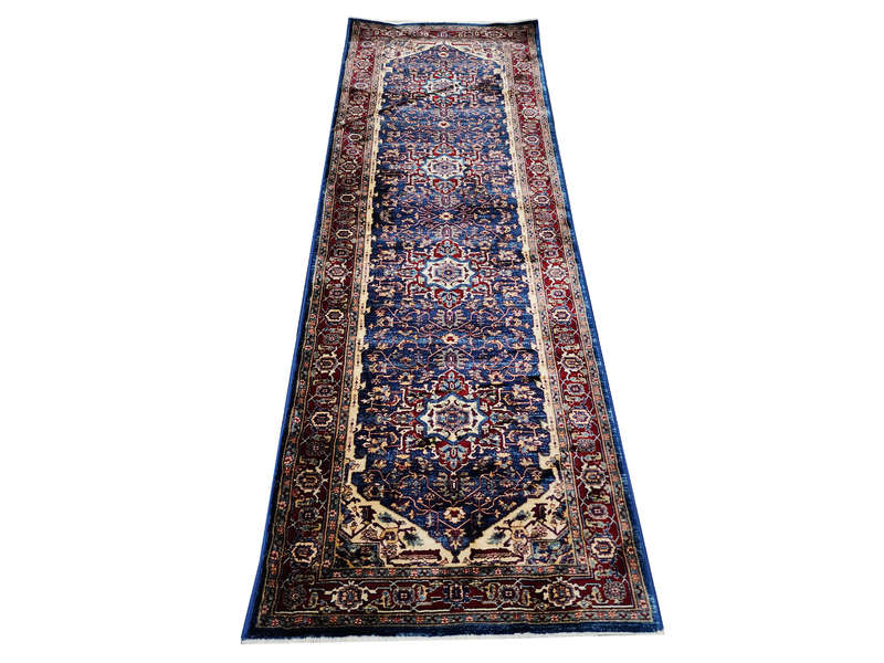 Fine Navy Kazac Carpet Runner 300 X 80 CM
