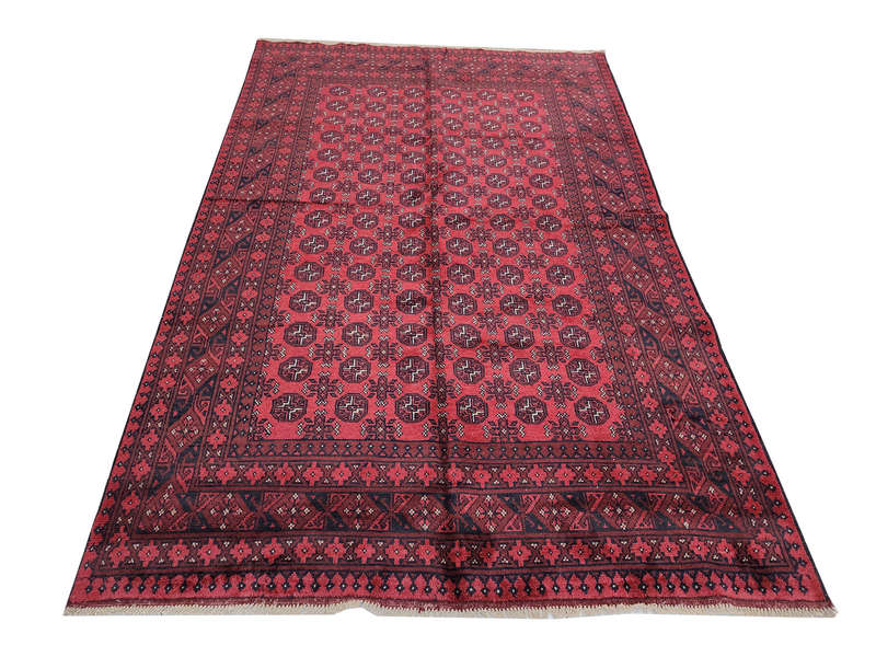 Fine Red Afghan Carpet 284 x 199 cm