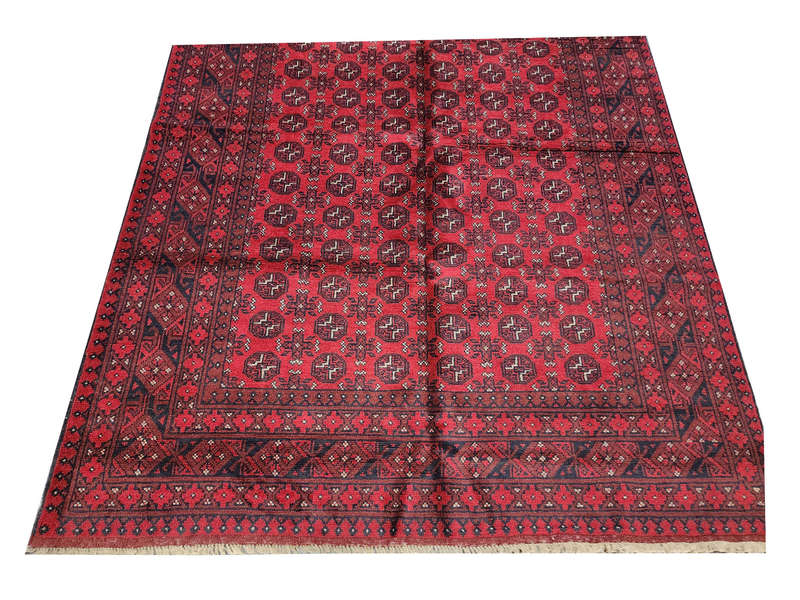 Fine Red Afghan Carpet 284 x 199 cm