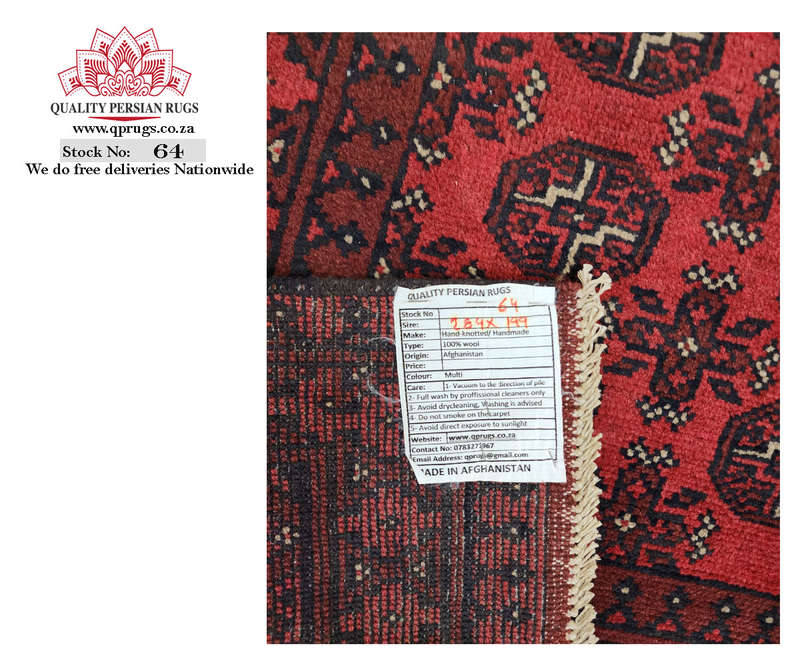 Fine Red Afghan Carpet 284 x 199 cm