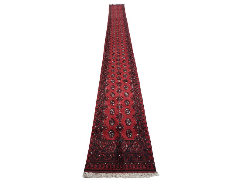 Stunning Red Afghan Carpet 756 x 72 cm