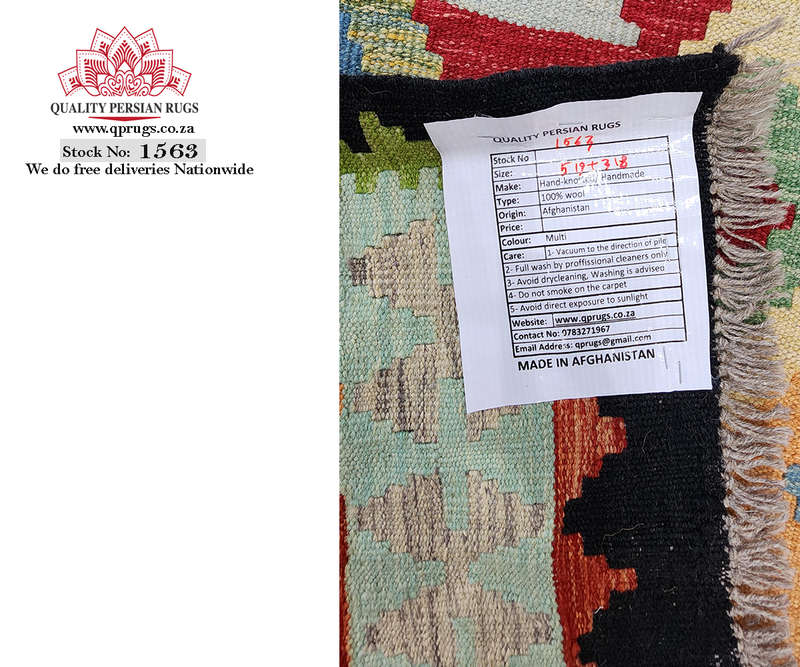 Stunning 5x3 Afghan Choubi kilim Rug - 519 x 318 CM