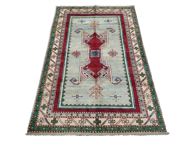 Fine Afghan Handmade Kazaq Carpet 173 x 121 CM