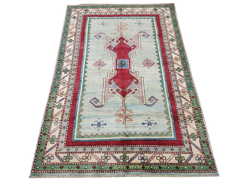 Fine Afghan Handmade Kazaq Carpet 173 x 121 CM