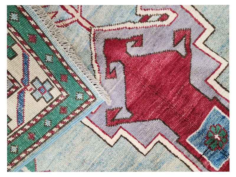 Fine Afghan Handmade Kazaq Carpet 173 x 121 CM