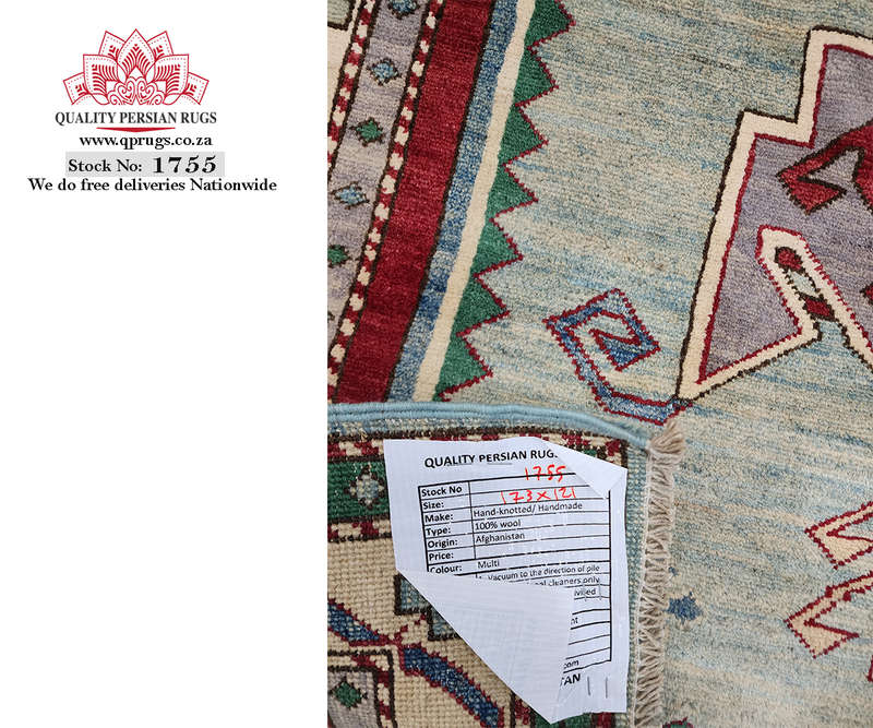 Fine Afghan Handmade Kazaq Carpet 173 x 121 CM