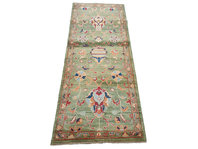 Stunning Afghan Ariana  Green Carpet 195  x 81 CM