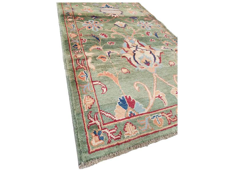 Stunning Afghan Ariana  Green Carpet 195  x 81 CM