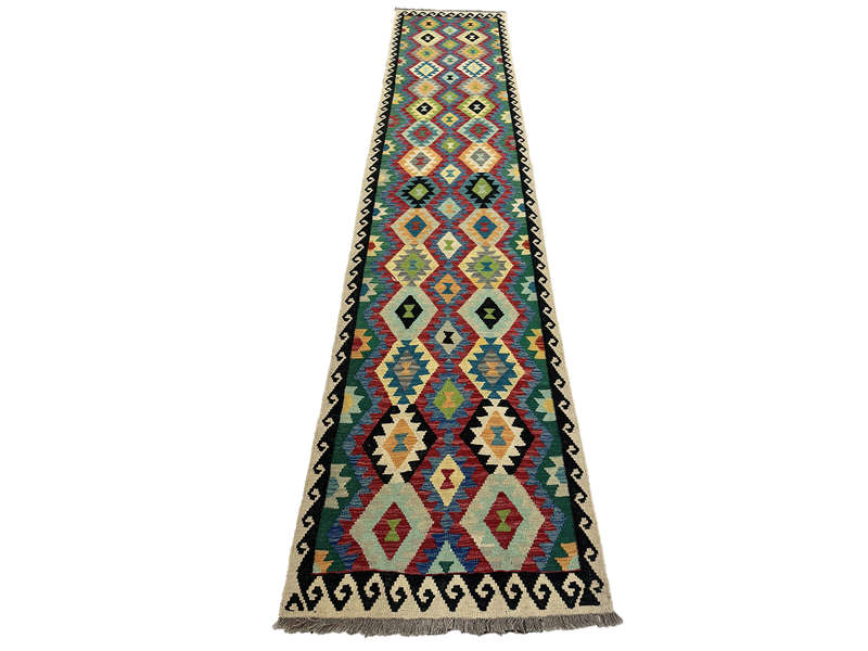 Stunning Afghan Choubi kilim Runner 414 x 88 CM