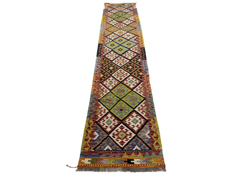 Gorgeous Afghan Choubi kilim Runner 389 x 89 CM