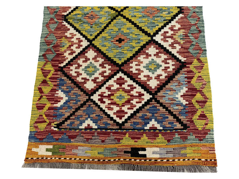Gorgeous Afghan Choubi kilim Runner 389 x 89 CM