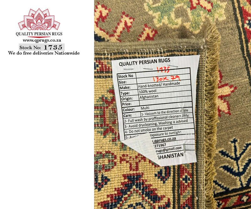Gorgeous Afghan Handmade Kazaq Carpet 130 x 79 CM