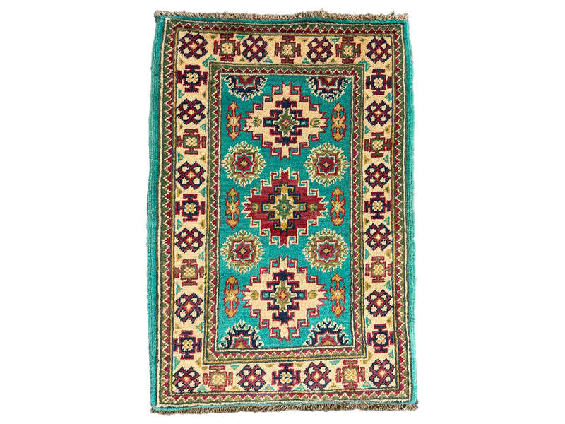 Gorgeous Afghan Handmade Kazaq Carpet 89 X 62 CM