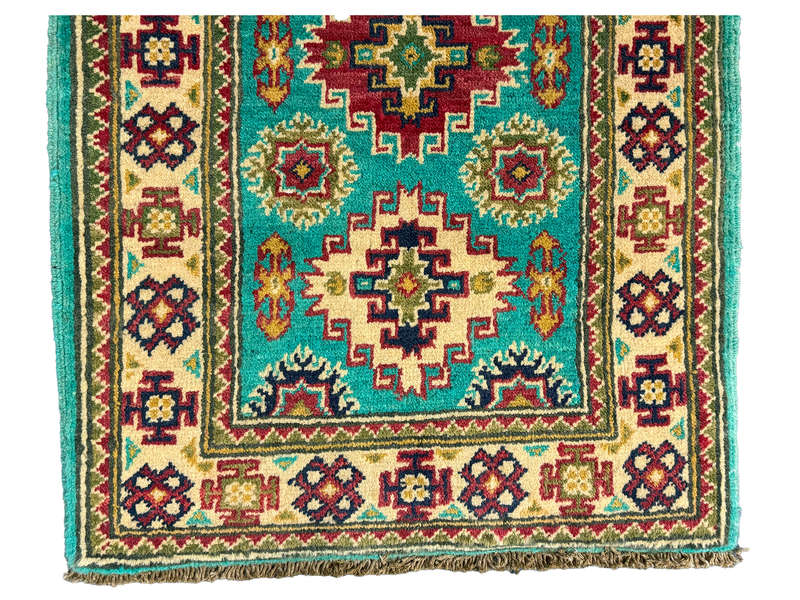 Gorgeous Afghan Handmade Kazaq Carpet 89 X 62 CM
