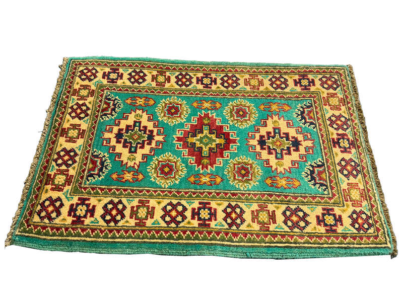 Gorgeous Afghan Handmade Kazaq Carpet 89 X 62 CM