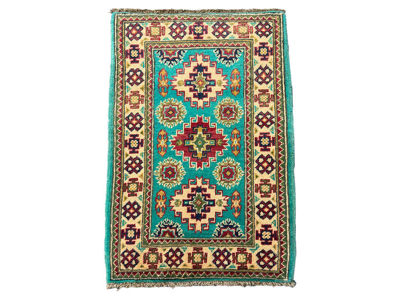 Gorgeous Afghan Handmade Kazaq Carpet 89 X 62 CM