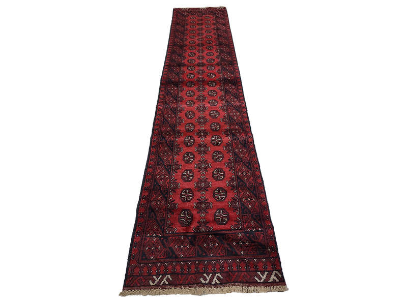 Stunning Red Afghan Runner 382 x 78 CM