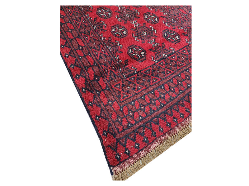 Fin Quality Red Afghan Runner 380 x 79 CM