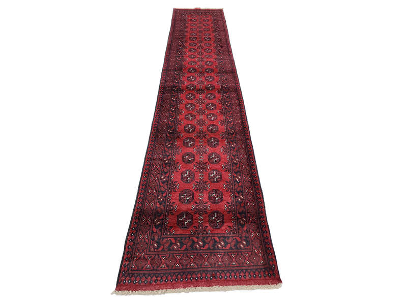 Stunning Red Afghan Runner 389 x 81 CM