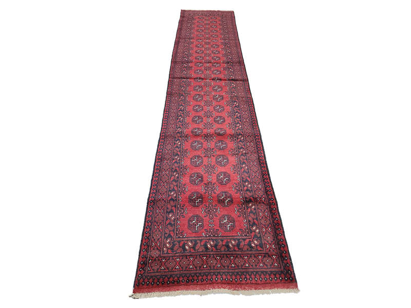 Stunning Red Afghan Runner 389 x 81 CM