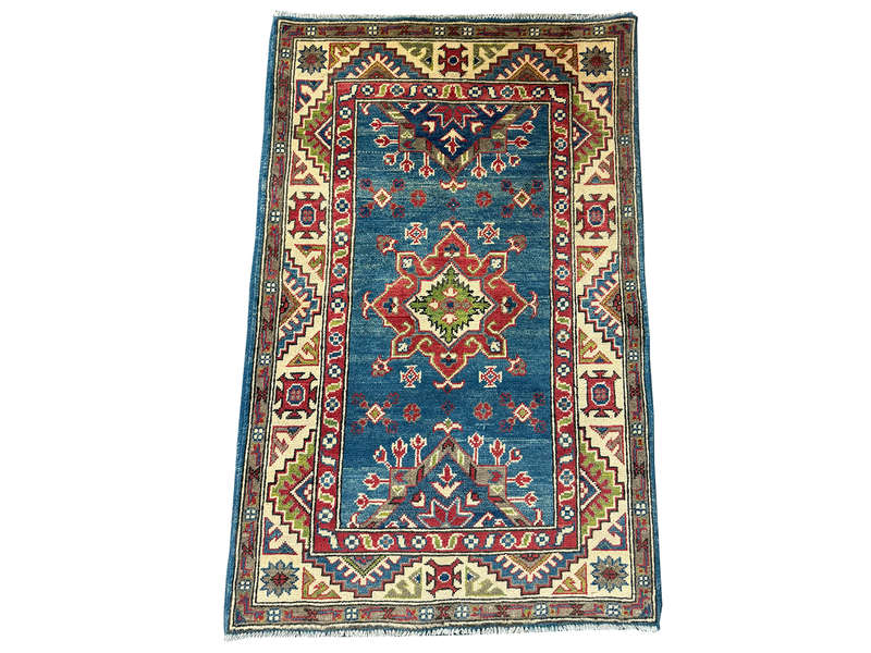 Stunning Afghan Handmade Kazaq Carpet 125 x 82 CM