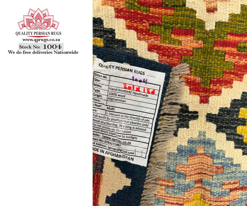 Stunning Afghan Handmade Kilim Rug 201 x 126 CM