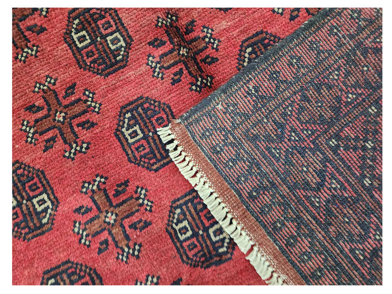 Stunning Red Afghan Handmade Carpet 199 x 150 CM