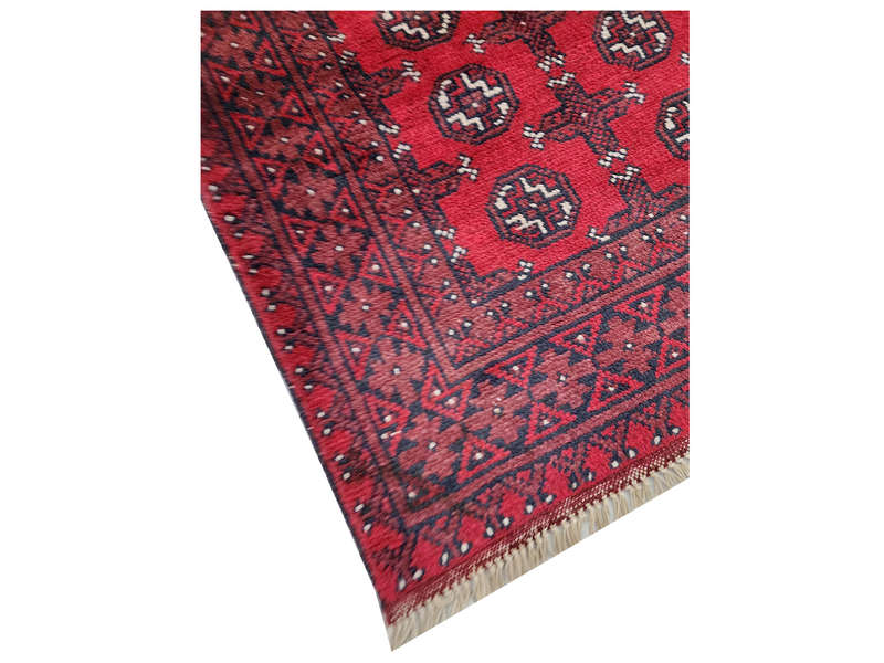 Fin Quality Red Afghan Passage Runner 384 x 81 CM